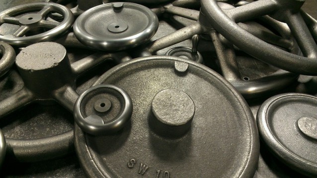 Made in USA cast iron handwheels, solid and spoked, sizes 3 to 20 inches